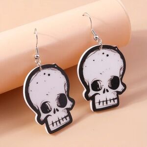 Dangle Skeleton Face Earrings